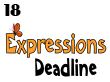 Expressoins submission deadline 18