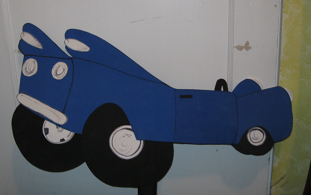 blue car